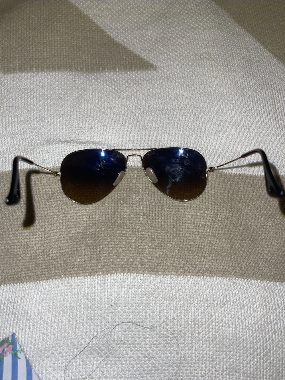 Ray-Ban Gold Frame Sunglasses with Brown Gradient Lenses